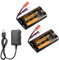 VICMILE 3000mAh 7.4 V Li-ion Akku with JST Plug 2S Rechargeable High Capacity RC Battery with 1 to 2 USB Charger Fit for RC Helicopter Car Truck and RC Boats