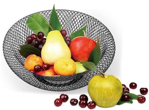 Mesh Design Dekoschale Drahtkorb, Seicht Obstkorb Aus Eisen, Draht-Obstschalen, Metallgewebe Obstkorb, Eisen Obstkörbe Korb, für Eine Vielzahl von Früchten, Broten, Eier, Snacks