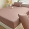 Homxi Spannbetttuch Doppelbett mit 2 Kissenbezug,(180 x 200 cm),Spannbetttücher Elastisch Einfarbig Spannbetttuch Kaffee