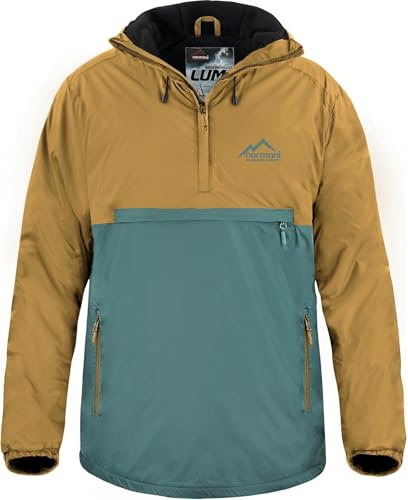 normani Wasserdichter Windbreaker mit Fleecefutter bis -20°C Winter-Anorak gefüttert für Damen und Herren von S-4XL - 11.000 mm Wassersäule Farbe Gelb/Grün Größe XL/54