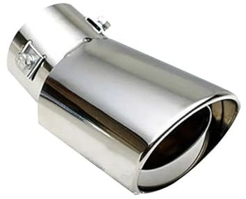 AJOHBM Auspuffblenden Auto-Auspuffrohr Rund Edelstahl Für F&ord Für Focus MK2 MK3 MK4 Für Fiesta Für Ecosport Für Mondeo Für Fusion Für Kuga Für Escape Auto-Endschalldämpfer(Bend)