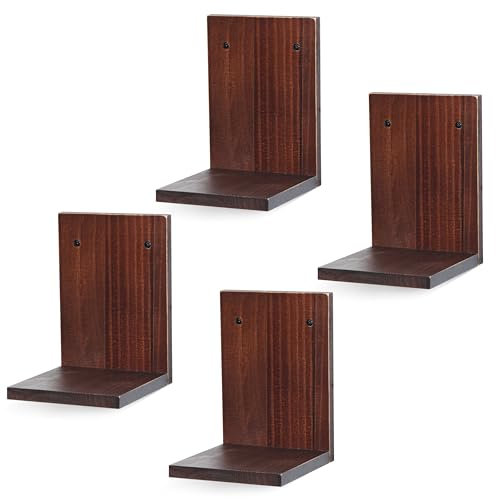 NIUBEST Pequeños estantes flotantes, Estante de Pared en Forma de L para Plantas, Altavoz, lámpara de Mesa, repisas de Madera para Interiores, decoración Moderna de Mediados de Siglo para galería