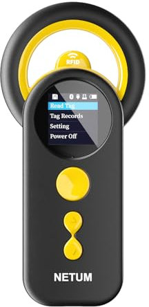 NETUM Bluetooth-Pet-Mikrochip-Reader, 3-in-1 Drahtloser Universeller Mikrochip-Tags-Reader Scanner für Tiere mit 3,7 cm TFT-Bildschirm 1200-mAh-Akku, der bis zu 20.000 Datensätze Speichern kann DJ-130