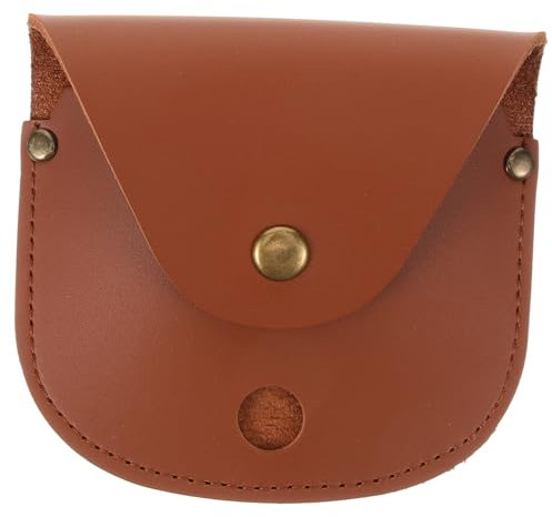 DEARMAMY Lederetui Für Taschenuhren Camping-gadgets Uhren-reiseetui Männer Uhrentaschen Herren Taschenuhr Mit Kette Bandfall Uhrenständer Anzeige Stand Abs Wickler Halter Metallknopf Brown