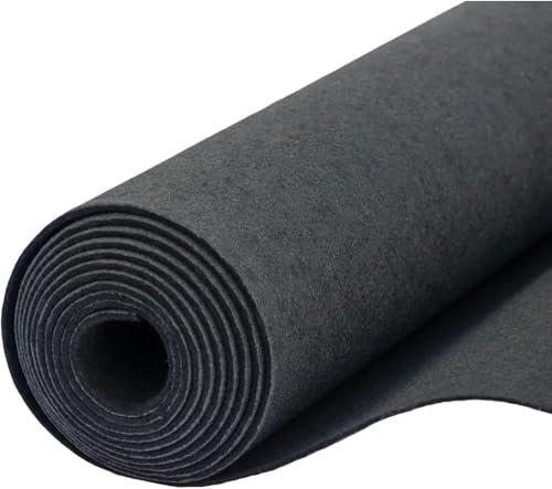 Fabreco Filz Meterware 4mm Dicke (100 x 50 cm) – Imprägnierter Bastelfilz & Filzstoff Meterware für Dekoration, Polster & DIY | Filz zum Basteln: Tischläufer, Filzmatte & Filzunterlage (Schwarz)