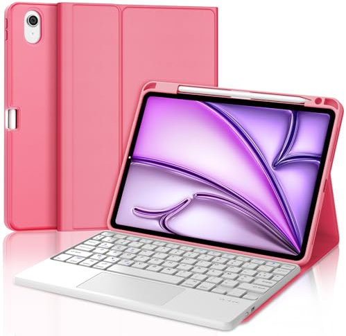 WINCHKING Clavier pour iPad Air 11 Pouces M3 2025 - Coque Clavier pour iPad Air 11 Pouces M2 2024, Trackpad Multi-Touch, AZERTY,