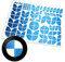 Aufkleber passend für BMW Zeichen Emblem am Auto oder Motorrad 130 TLG. (3D Carbon blau)