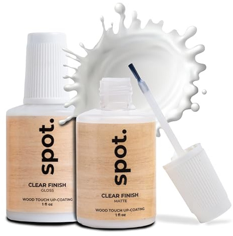 Spot – Vernice Incolore per Legno a Pennello per Ritocchi | Finitura Opaca e Lucida per Sigillare e Uniformare la Lucentezza | Mobili, Porte, Battiscopa | Interni ed Esterni | 2 × 30 ml