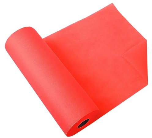Longing Home Tischläufer, Tischband, 0.3 × 25M, Rot, Einweg Vlies Stoffähnlich Tischdecke Rolle, Hochzeit, Geburtstag, Party, Dekoration
