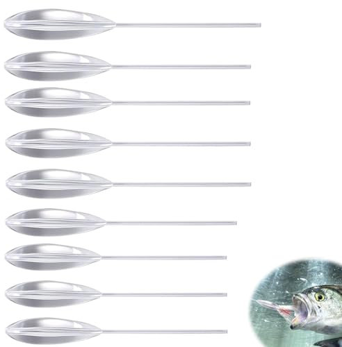 KAIYAYA 9 Stücke Spirolino Sinkend Set Fishing Sbirolino Set 6/8/10/12/15/20/25/30/35g Verdeckter, Dauerhaft Angelzubehör Spirolino Forelle für Forellenteig und Spoons Forelle (Transparent)