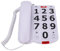 Pongnas Large Button Corded Landline Telephone, Easy Dialing SOS Emergency Call Adjustable Ringtone Volume Flashing Indicator Lights for Family and Friends