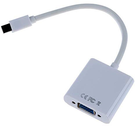 Adaptador mini DisplayPort a VGA, adaptador de conversión de terminal, cable chapado en oro