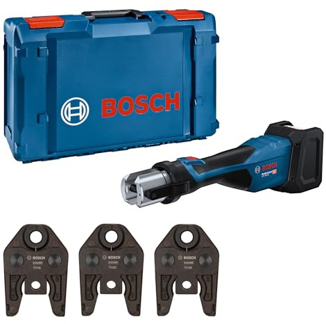 Bosch Professional 18V System Cordless Press Tool GPT 18V-32 (Power of 32 kN, Plastic Fittings up to 110 mm, Metal Fittings up to 54 mm, incl. Press Jaw Stand TH16, TH20, TH26, XL-BOXX)