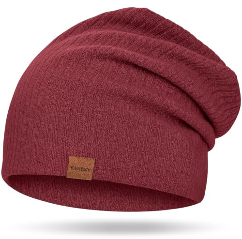 YANIKY Beanie Mütze Damen - Leichte Strickmütze für Frühling & Winter - Klassische Beanie Hat Unisex