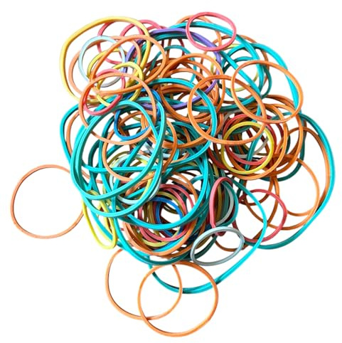 Elastic Bands, Coloured Thick Rubber Bands Natural Rubber Bands, Assorted Sizes, 50g Pack, Coloured, for Office and Home Organisation Heavy Duty Strong Elastic Bands - 50g Bag