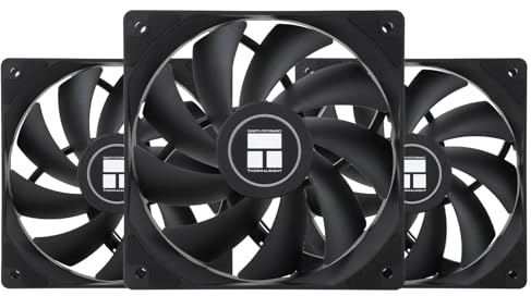TR-Thermalright TL-C12C X3 - Ventilador para CPU PWM de 120 mm, 1550 rpm, refrigeración silenciosa, color negro, paquete de 3 unidades, se puede acoplar con chasis y CPU
