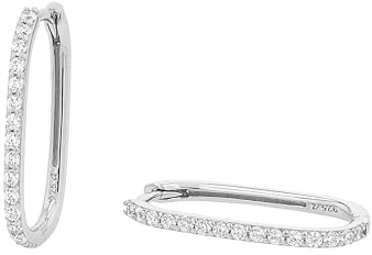 Tom Tailor Creolen für Damen, Sterling Silber 925, mit Zirkonia, 23 mm, silber, Geschenkidee, Ohrschmuck, Damenschmuck, 2100561
