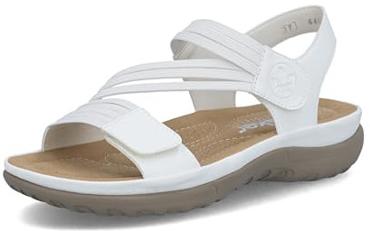 Rieker Damen Klassische Sandalen 64870, Frauen Sandalen,Freizeitschuhe,Sommerschuhe,offene Schuhe,Strandschuhe,Weiss (81),41 EU / 7.5 UK
