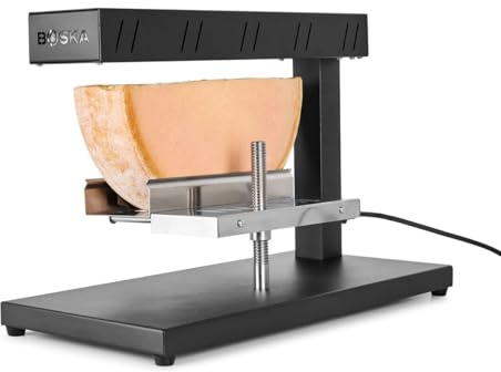 Boska Raclette Demi - Elektrisches Raclette-Gerät | Raclette Grill für halbe Käse, Traditionelles Gerät, Profi-System, Mit Drehmechanismus, 2m Kabel