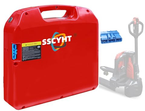 SSCYHT Batteria transpallet Elettrico 24V 20Ah 30Ah 40Ah 60Ah e Batteria Litio 48V 20Ah 30Ah per Carrello elevatore con connettore SBS75X, Kit Ricambio per Motori carrelli 50-1440W