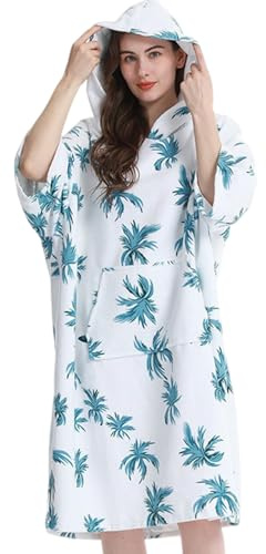 Vdaxvme Wechselmantel Handtuch Poncho mit Kapuze für Männer und Frauen, Surfen, Schwimmen, Neoprenanzug, schnell trocknender Kapuzen Handtuch Poncho, Outdoor Badebekleidung