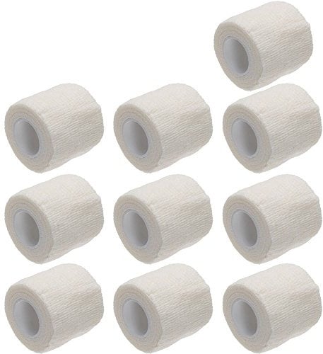 E Support 10Stk Weiß Rollen Kohesive Selbsthaftende Bandagen Fingerpflaster Fingerverband Wundverband selbstklebend wasserfest 4.5mx5cm