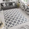 TAPISO MAROKO Teppich Modern Kurzflor Geometrisch Marokkanisch Designer Muster Creme Grau Wohnzimmer Jugendzimmer ÖKOTEX 60 x 100 cm