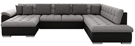 Mirjan24 Eckcouch Ecksofa Niko, Design Sofa Couch mit Schlaffunktion U-Sofa Große Farbauswahl Wohnlandschaft (Ecksofa Links, Soft 011 + Lux 05 + Lux 06)