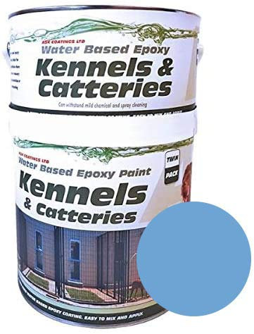 ASK Coatings Cattery and Kennel Floor Paint, waterproof epoxy paint (5L, Light blue)