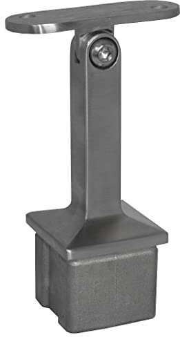 Acero Inox. Brida Guarniciones Tapas Conector Elementos Decorativos Arcos Material de Montaje Barandilla Pasamano - Rohrstütze con Articulación Tubo Cuadrado, Quadratrohr 40 x 40 x 2mm