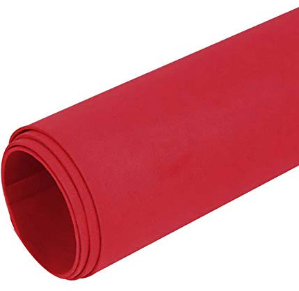 Moosgummi 90cm breit ab 0,5m 23 Farben Schaumgummi PE Schaumstoff Basteln Stoff, gerollter Versand, Farbe:rot