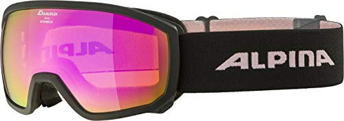 ALPINA SCARABEO JR. Q-LITE - Verspiegelte, Kontrastverstärkende OTG Skibrille Mit 100% UV-Schutz Für Kinder, black-rose, One Size