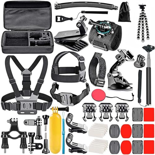Enzemit 50-in-1 Action Kamera Zubehör Kit für GoPro Hero 9 Max 8 7 6 5 4 3 3+ 2 1, DJI OSMO Action SJ4000/5000/6000