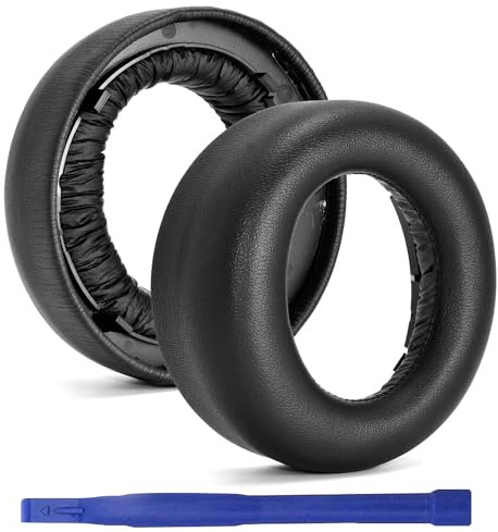 Adhiper PS5 Ersatz-Ohrpolster Kompatibel mit Sony PS5 Pulse 3D Headset, Ersatz Ohrpolster aus Bequemem Proteinleder und Memory Schaum (Schwarz)