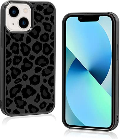 Axulimin Cute Punchy Black Leopard Cheetah Print Phone Case for iPhone 13 Mini Case for Preppy Girls Women 5.4