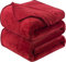 HOZY Plaid Coperta Pile Matrimoniale Antistatica - Super Morbido Coperta leggera e Calda - Adatta per Copriletto Copriletto e Copridivano - Rosso Grande 130x150cm