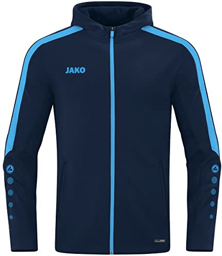 JAKO Herren Kapuzenjacke Power, Marine/Skyblue, L