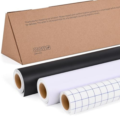 IModeur 30,5 x 300 cm Vinylfolie Plotter Schwarz und Weiß Matt - 2 Rolle Plotterfolie Vinyl Selbstklebend und 1 Rolle Transferfolie Vinyl für Tassen, Wohnkultur, Personalisierte Geschenke