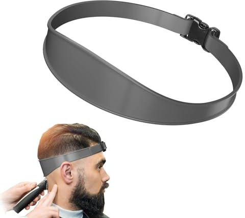 ChAusa Haarschneide Schablone, Haarschnitt Gebogenes Band, Haarschnittvorlage Neckline Shaving Template, Silikon Haarschnitt Vorlage, Einstellbare länge, für DIY Home Haarschneideanleitung (Grau)