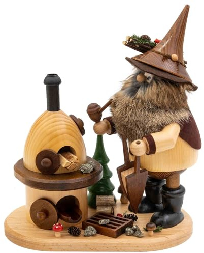 Drechselwerkstatt Uhlig DWU | Räuchermännchen Räuchermann aus dem Erzgebirge | Weihnachten Weihnachtsdeko Handwerkskunst | Erzwichtel 26 cm | am Erzofen
