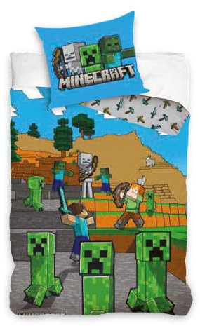 Minecraft Bettwäsche Wendebettwäsche MC004-4 135x200cm/80x80cm