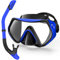 LITTLEJSY Schnorchelset Erwachsene, Schnorcheln Set mit Anti-Fog Taucherbrille und Dry Schnorchel, Professionelle Schnorchelmaske Tauchmaske aus Gehärtetem Glas für Schnorcheln (Blue)
