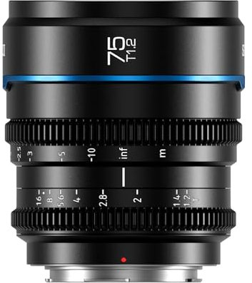 SIRUI Night Walker 75mm Cine-Objektiv mit Manuellem Fokus, Gran Apertura T1.2 Con Marco S35 für E Montieren Cameras, FX30, ZV-E10, A6400, A6700 (MS75E-B, Schwarz)