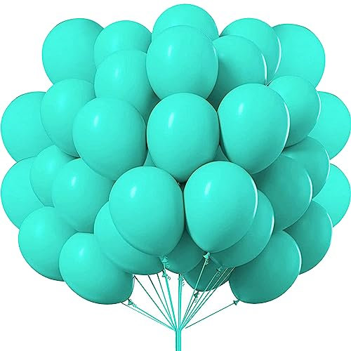 50 stück luftballons macaron tiffanyblau, 30 cm/12 zoll 100% Naturlatex, Luftballons Helium Geeignet, für Luftballons Geburtstag Hochzeit Girlande & Ballon Bogen Regenbogen Party deko