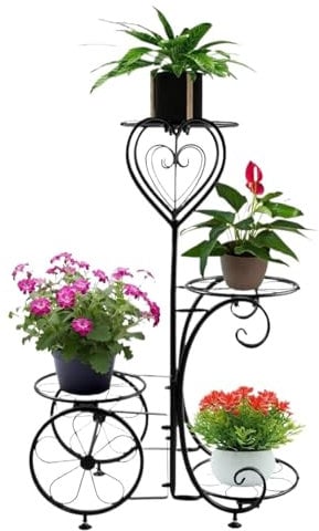 plant standFlower stand, plant stand, flower staircase, 4 tiers, modern metal holder, display, corner shelf, high flower pot stand, multiple plant shelves, flower bench, plant shelf, flower
