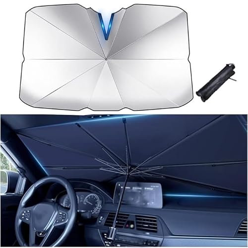 MOIKOTLR Parasol para Parabrisas de Coche, para Ford Fiesta 2009 2010 2011 2012 2013 2014 Parasol Coche Delantero Plegable Parasol Paraguas Coche,A