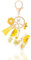 MWOOT Letter Keychain Initiale Schlüsselanhänger Buchstabe M,Alphabet Harz Blume Key Chain mit Gänseblümchen Biene Quaste Anhänger Handtasche Geldbörse Charm,Gelb Blütenblatt Keyring für Frauen(M)