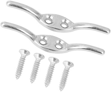 Hihaha 2 Set Marine 316 Stainless Steel Rope Boat Deck Flagpole Cleat Hook Durable Material
