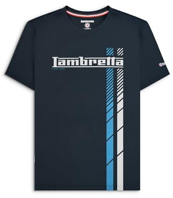 Lambretta Mens Fade Racing Stripes Retro T Shirts