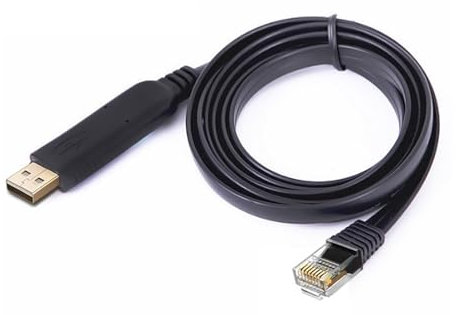 Vulcyxa RJ45 Cavo Console USB a RJ45 1,8m per Cisco Router Switch, Cavo di Ricarica USB 5V, Compatibile con Windows, Mac OS e Linux, per Dispositivi di Rete, Configurazioni di Rete (Nero)